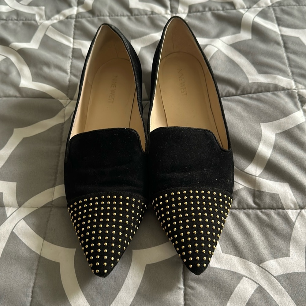 Gold studded flats